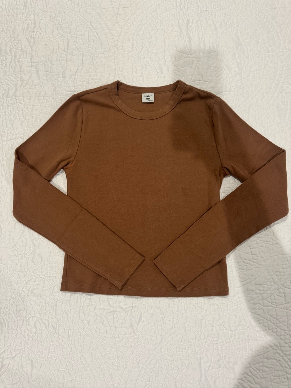 Sunday Best Women's Brown Crewneck Long Sleeve Sweater